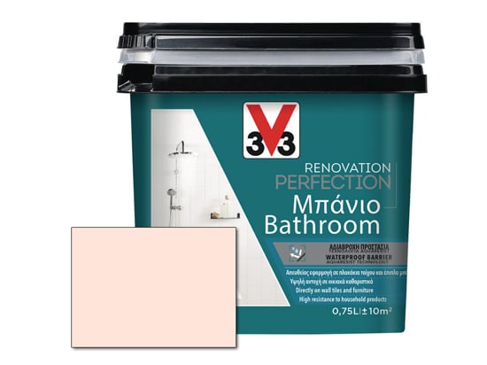 Εικόνα της V33 Χρώμα Ανακαίνισης Renovation Perfection Μπάνιου Powder Pink Satin 0,75LT