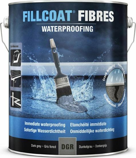 Εικόνα της Rust Oleum FillCoat Fibres Ελαστομερές Επαλειφόμενο Στεγανωτικό 1lt Γκρι