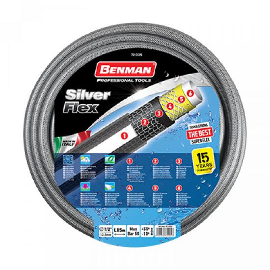 Εικόνα της Benman Λάστιχο Ποτίσματος Silver Flex 1/2" 25m