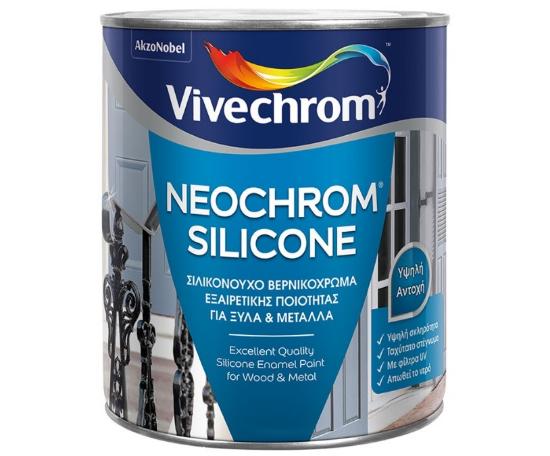 Εικόνα της Vivechrom Neochrom Silicone Γυαλιστερό Βερνικόχρωμα Διαλύτου Λευκό