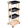 Εικόνα της Estia Τρόλεϊ Κουζίνας Bamboo Essentials 4 Επιπέδων 40x30x88cm Μαύρο