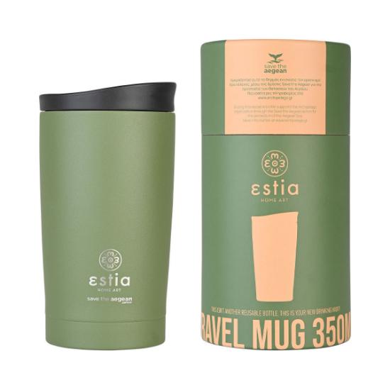 Εικόνα της Estia Save The Aegean Ποτήρι Θερμός Ανοξείδωτο BPA Free 350ml - Χακί