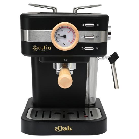 Εικόνα της Estia Οak Μηχανή Espresso 950W Πίεσης 15bar για Cappuccino Μαύρη