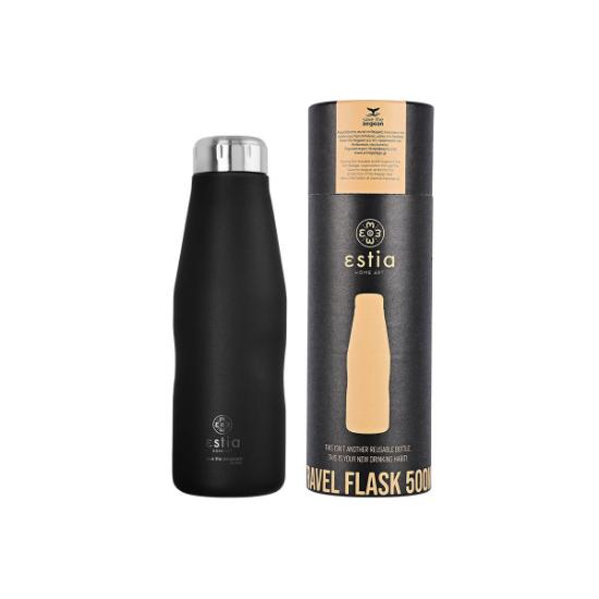 Εικόνα της Estia Θερμός Travel Flask Black Matte 500ml Save the Aegean