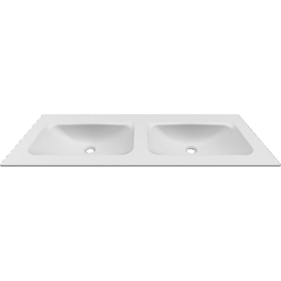 Εικόνα της Elleci Νιπτήρας Επίπλου Διπλός Anim 120 White Bdviv122Wh46 120,5X46,5X12Cm