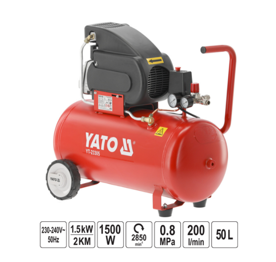 Εικόνα της Yato Αεροσυμπιεστής 50Lt 2Hp Yt-23305