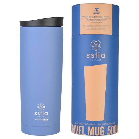 Εικόνα της Estia Save The Aegean Ποτήρι Θερμός Ανοξείδωτο BPA Free 500ml - Μπλε