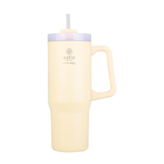 Εικόνα της Estia Estia Θερμος Straw Tumbler Xl Save The Aegean 900Ml Lily White