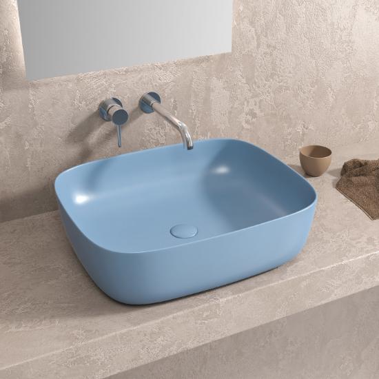 Εικόνα της Karag Νιπτήρας Επικαθήμενος Azzurro Matt Lt 2143-Mbl 49X39,5X15Cm