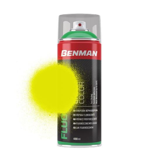 Εικόνα της Benman Σπρέι Βαφής Ακρυλικό Φθορίζων Λάκα Κίτρινη 400ml