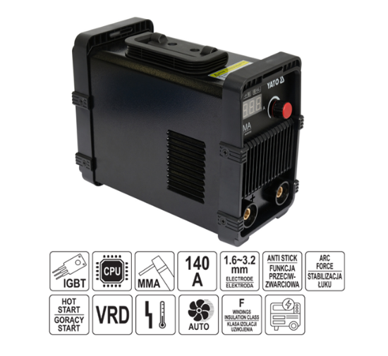 Εικόνα της Yato Ηλεκτροσυγκόλληση Mma 140A Inverter Yt-81355