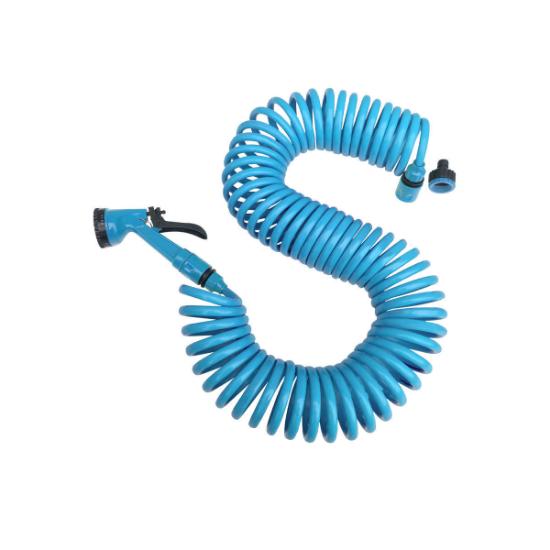 Εικόνα της Estia Terra Σετ Λάστιχο Ποτίσματος Σπιραλ 15M Με 4 Λειτουργίες Γαλάζιο
