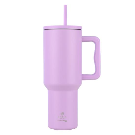 Εικόνα της Estia Θερμός Straw Tumbler Xl Save The Aegean 1200Ml Lavender Purple