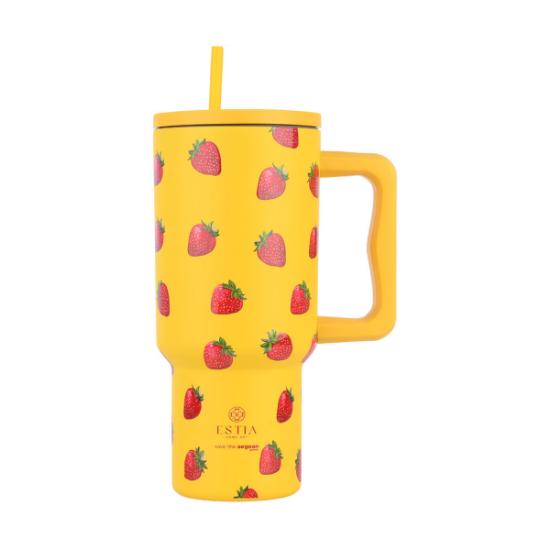 Εικόνα της Estia Θερμός Straw Tumbler Xl Save The Aegean 900Ml Berry Bright