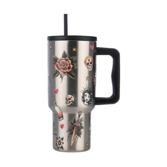 Εικόνα της Estia Θερμός Straw Tumbler Xl Save The Aegean 900Ml Old School