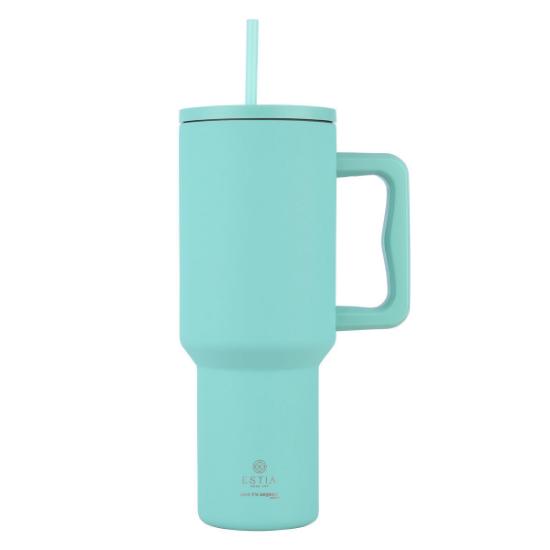 Εικόνα της Estia Θερμός Straw Tumbler Xl Save The Aegean 1200Ml Bermuda Green