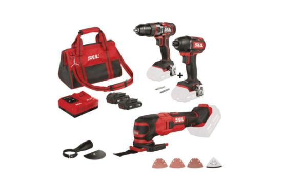 Εικόνα της Skil Σετ  Δραπανοκατσάβιδο κρουστικό (3070CA) BL 20V-60Nm, Κατσαβίδι παλμικό (3230CA) X2 Mπαταρίες 2,5Ah, Ταχυφορτιστή 6,0Α, Τσάντα & Δώρο Πολυεργαλείο Multi-Cutter 3620CA