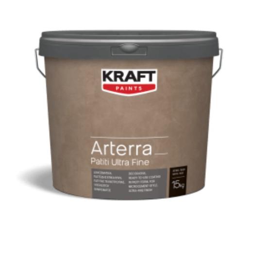 Εικόνα της Kraft Arterra Patiti Ultra-Fine Διακοσμητική, Παστώδης Επικάλυψη, Πατητής Τεχνοτροπίας, Υπέρλεπτου Φινιρίσματος Λευκή