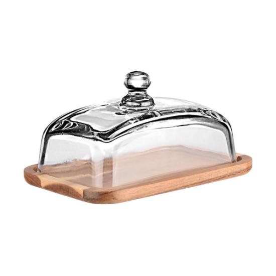 Εικόνα της Estia Βάση Τυριών Allure με Γυάλινο Καπάκι 18.5x12.8x10cm