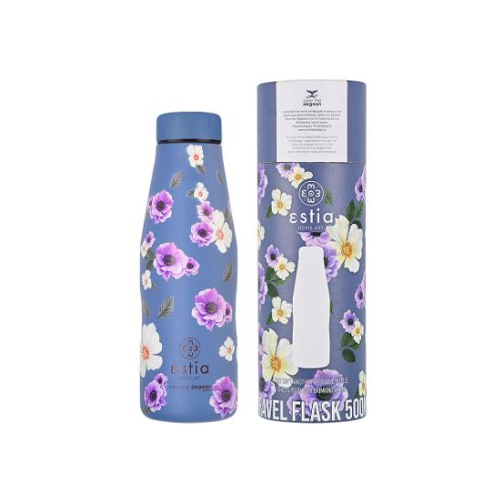 Εικόνα της Estia Θερμός Travel Flask Save the Aegean 500ml Garden Blue