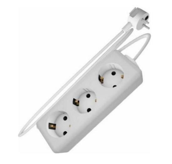 Εικόνα της Elvhx Πολύπριζο 3 Θέσεων με Καλώδιο 1.5m Λευκό