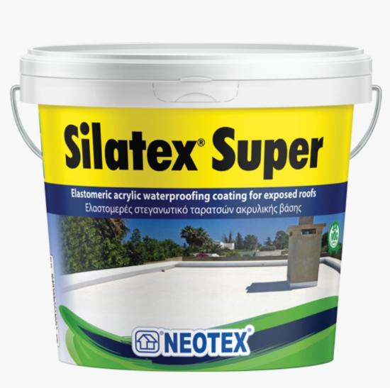 Εικόνα της Neotex Silatex Super Λευκό Ελαστομερές Ακρυλικό Στεγανωτικό Ταρατσών Υδατικής Βάσης