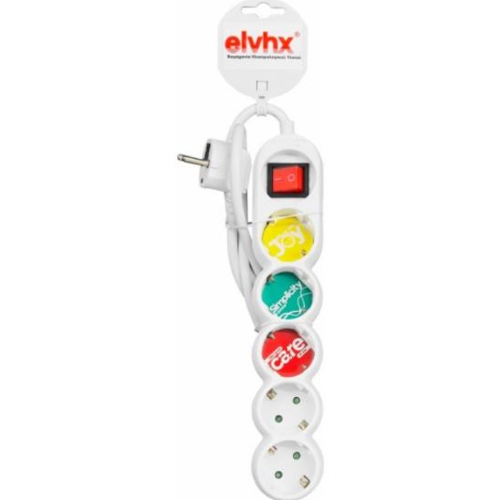 Εικόνα της Elvhx Πολύπριζο 5θ Χ16α +καλ.1,4μ 3g 1.5mm + Διακ. Ιρ20 Λευκό