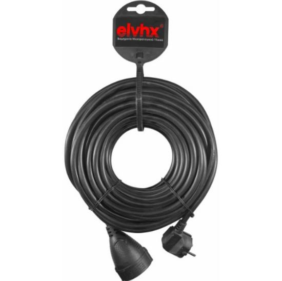 Εικόνα της Elvhx Προέκταση 5m Καλ.3g 1.5mm2 Φις Schuko Αρσ+θηλ Ιρ20 Μαύρο