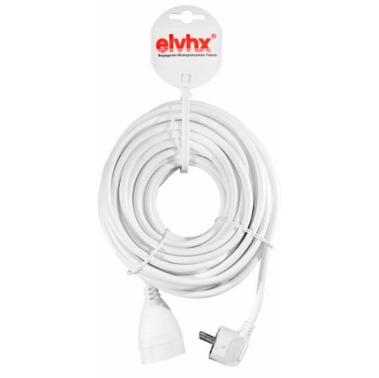 Εικόνα της Elvhx Προέκταση 5m Καλ.3g 1.5mm2 Φις Schuko Αρσ+θηλ Ιρ20 Λευκό