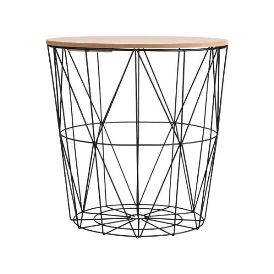 Εικόνα της Homely Βοηθητικο Τραπεζακι Με Αποθηκευτικο Χωρο Μαύρο