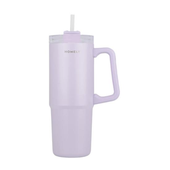 Εικόνα της Estia Homely Θερμός Straw Tumbler 900ml LAVENDER FOG