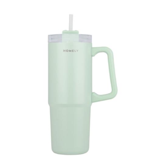 Εικόνα της Homely Θερμός Straw Tumbler 900ml Seafoam