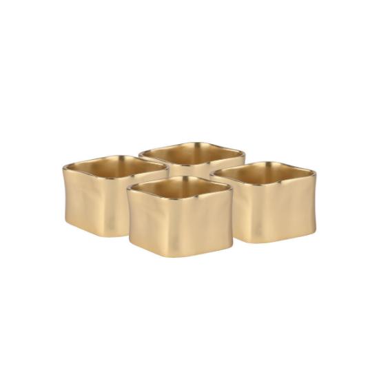 Εικόνα της Estia Κρίκοι Πετσέτας Μεταλλικοί Χρυσοί 4,5x3cm Σετ 4τεμ.