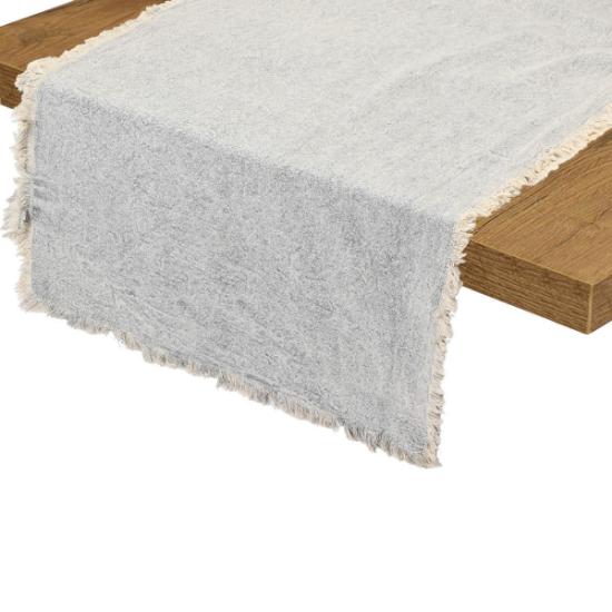 Εικόνα της Estia Ράνερ Τραπεζιού Loom 45x150cm Με Κρόσσια Γκρι