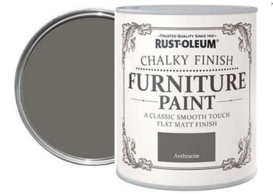 Εικόνα της Rust-Oleum Chalky Garden Furniture Paint Χρώμα Κιμωλίας Anthracite Matt 750ml
