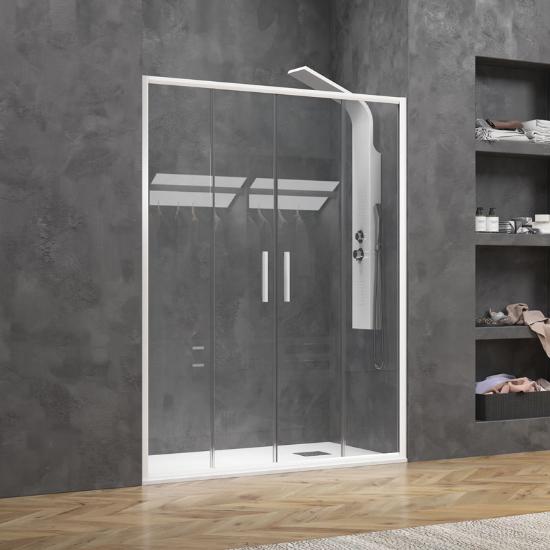 Εικόνα της Karag Καμπίνα Από Τοίχο σε Τοίχο με Διάφανο Κρύσταλλο EFE 600 White