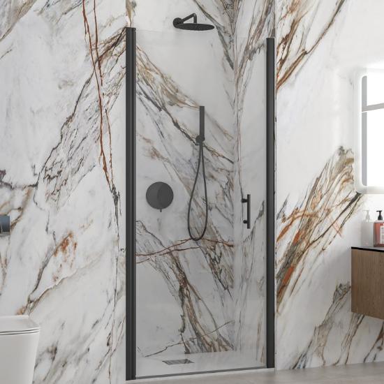 Εικόνα της Karag Καμπίνα Από Τοίχο σε Τοίχο με Διάφανο Κρύσταλλο S 28 ALTO PORTA Black