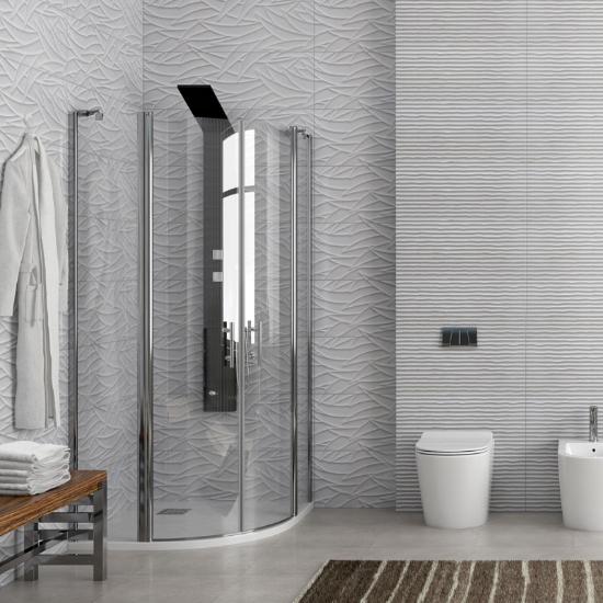 Εικόνα της Karag Καμπίνα Ημικυκλική Με Διάφανο Κρύσταλλο Panex 200 Χρωμέ