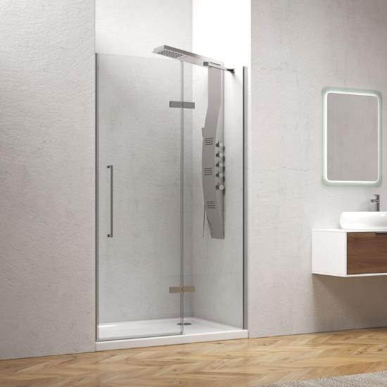 Εικόνα της Karag Καμπίνα Από Τοίχο σε Τοίχο με Διάφανο Κρύσταλλο TINOS 400 Cromo 100x200cm