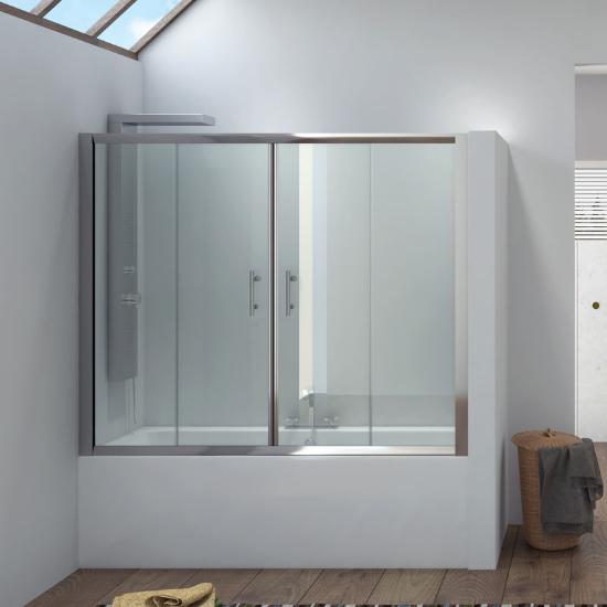 Εικόνα της Karag Καμπίνα Μπανιέρας από Τοίχο σε Τοίχο με Διάφανο Κρύσταλλο FLORA 300