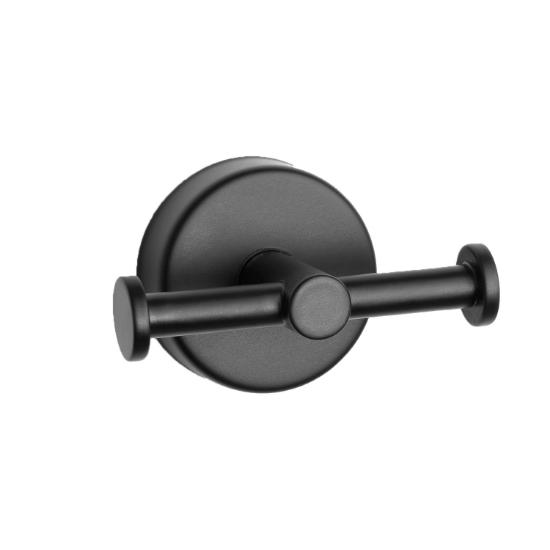 Εικόνα της Karag Άγκιστρο Μπάνιου Διπλό Moderno 2222 55 Μαύρο Ματ