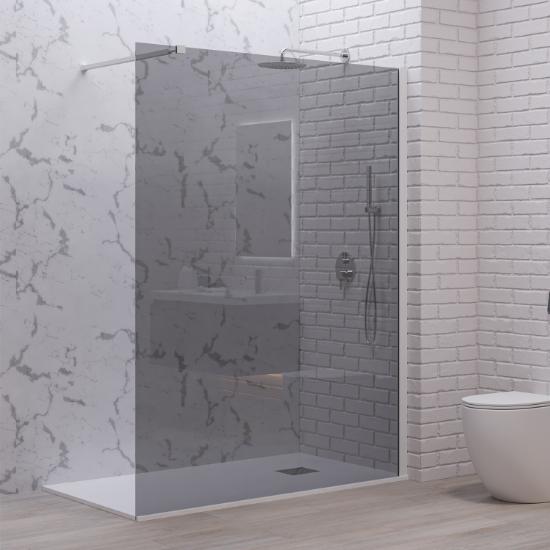 Εικόνα της Karag Σταθερό Διαχωριστικό Ντουζιέρας με fume Κρύσταλλο WALKIN 1 White 100x200cm