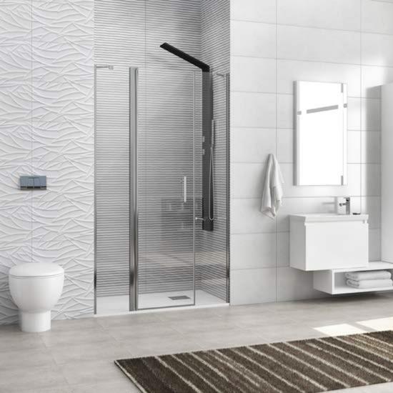 Εικόνα της Karag Καμπίνα Από Τοίχο Σε Τοίχο Με Διάφανο Κρύσταλλο Panex 600 Alto Cromo Karag 100X200Cm