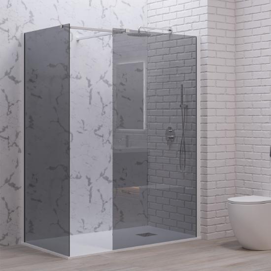 Εικόνα της Karag Σταθερά Διαχωριστικά Ντουζιέρας με fume Κρύσταλλο WALKIN 2 White 120x200cm