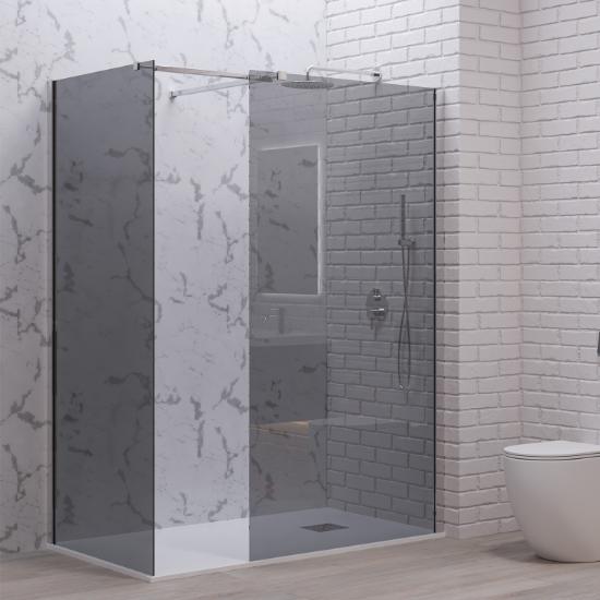 Εικόνα της Karag Σταθερά Διαχωριστικά Ντουζιέρας με fume Κρύσταλλο WALKIN 2 Cromo 120x200cm