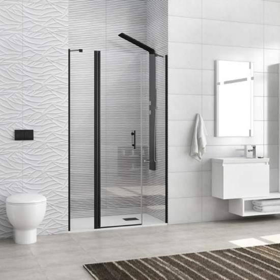Εικόνα της Karag Καμπίνα Από Τοίχο Σε Τοίχο Με Διάφανο Κρύσταλλο Panex 600 Alto Black Karag 150X200Cm