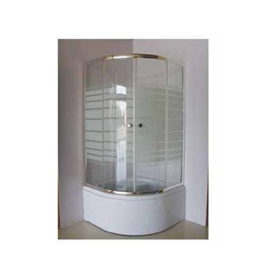 Εικόνα της Karag Καμπίνα Μπανιέρας Ημικυκλική Με Διάφανο Κρύσταλλο New Flora 200 90X90X140cm