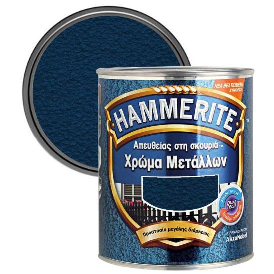 Εικόνα της Hammerite Χρώμα 3 σε 1 Απευθείας στην Σκουριά Σφυρήλατο Αιγαίο 750ml