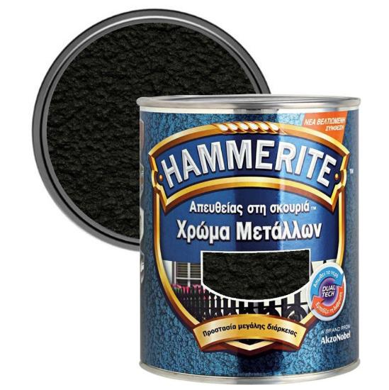 Εικόνα της Hammerite Χρώμα 3 σε 1 Απευθείας στην Σκουριά Σφυρήλατο Μαύρο