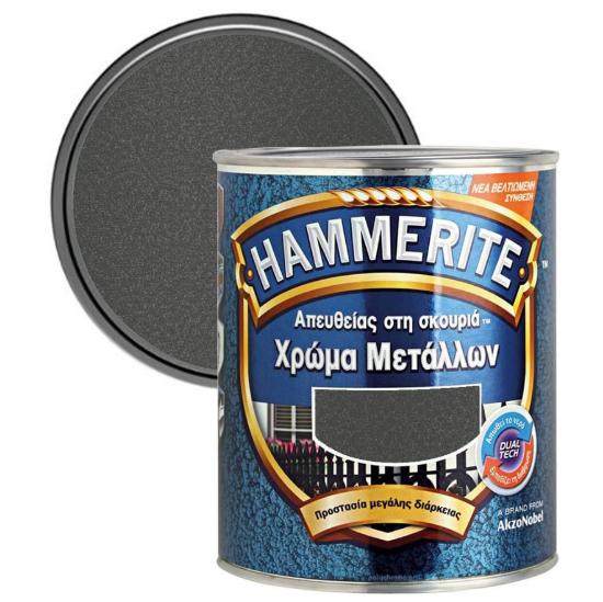 Εικόνα της Hammerite Χρώμα 3 σε 1 Απευθείας στην Σκουριά Μεταλιζέ Μαύρο 750ml